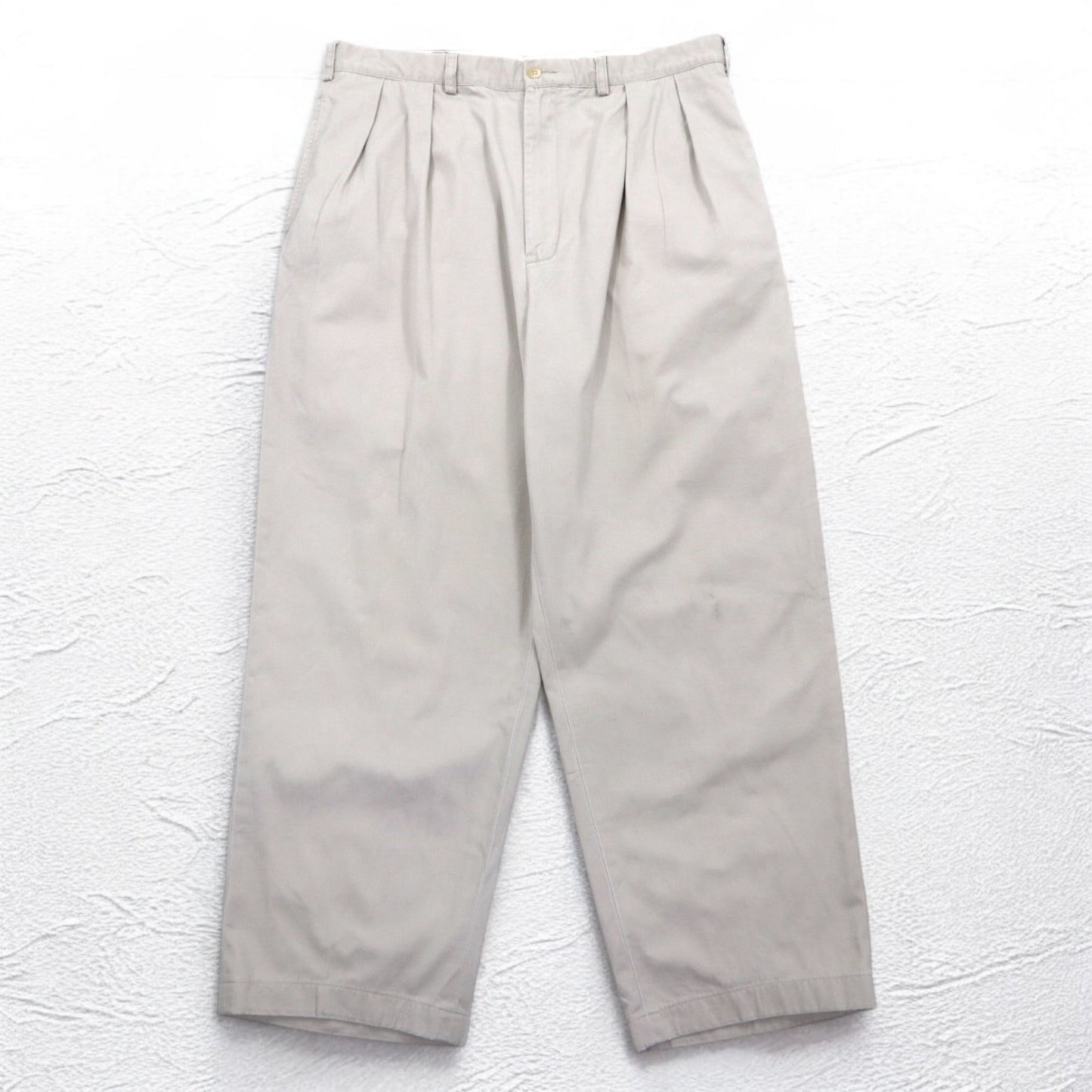 Polo by Ralph Lauren 90年代 ポロチノ POLO CHINO タック ワイド チノパンツ L ベージュ ANDREW PANT