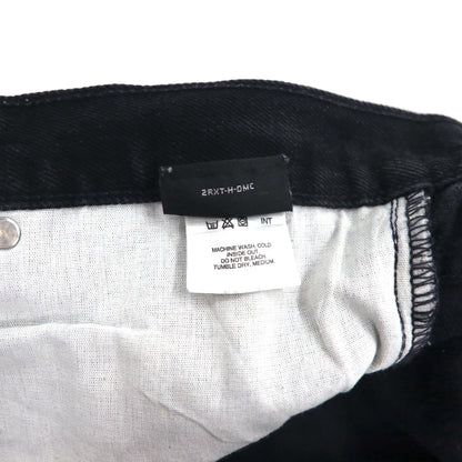 HARLEY DAVIDSON 00年代 ブラック デニムパンツ L レザーパッチ ジッパーフライ メキシコ製