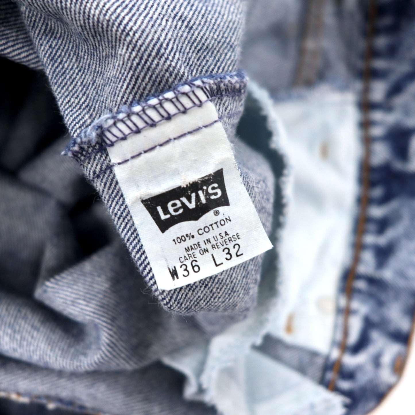 Levi's USA製 80年代 オレンジタブ ケミカルウォッシュ テーパード デニムパンツ 36 ブルー コットン ジッパーフライ 40550-0209