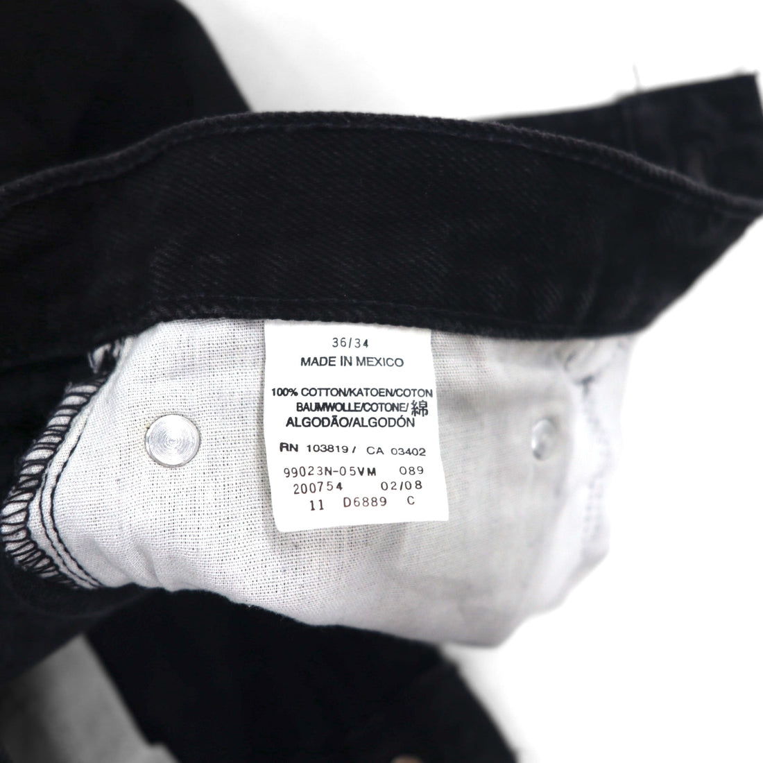 HARLEY DAVIDSON 2000s Black Denim Pants, Size L, Leather Patch, Zipper Fly, Made in Mexico