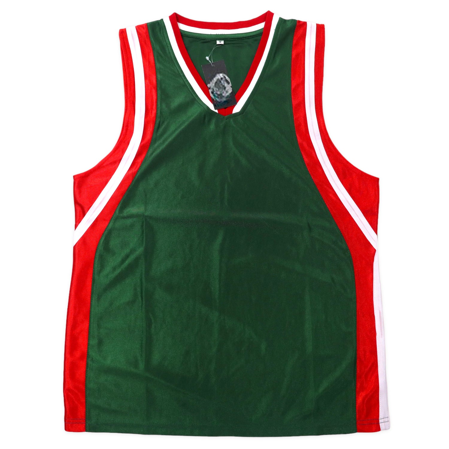 Basket Wear バスケタンク タンクトップ S グリーン レッド BUCKS