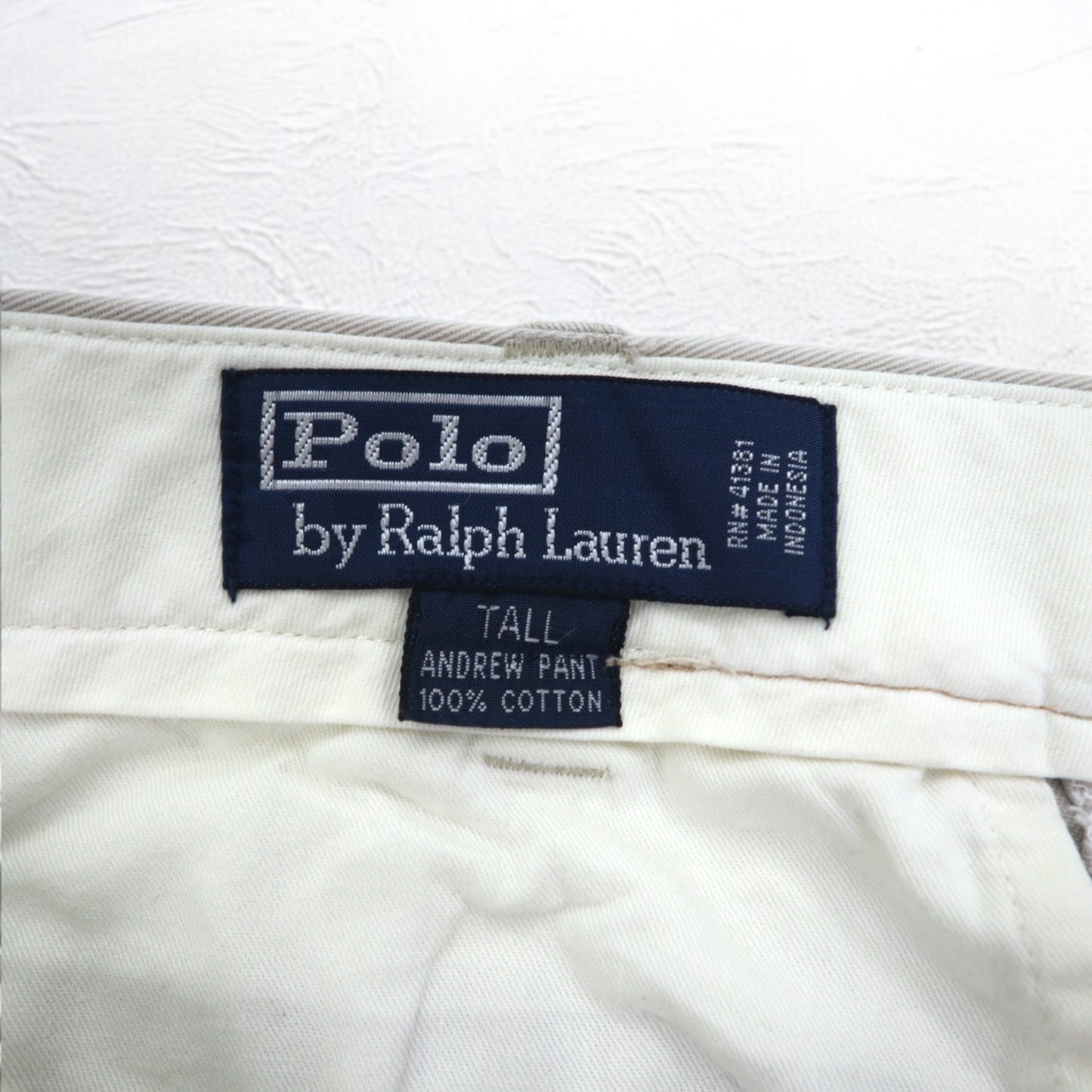 Polo by Ralph Lauren 90年代 ポロチノ POLO CHINO タック ワイド チノパンツ L ベージュ ANDREW PANT