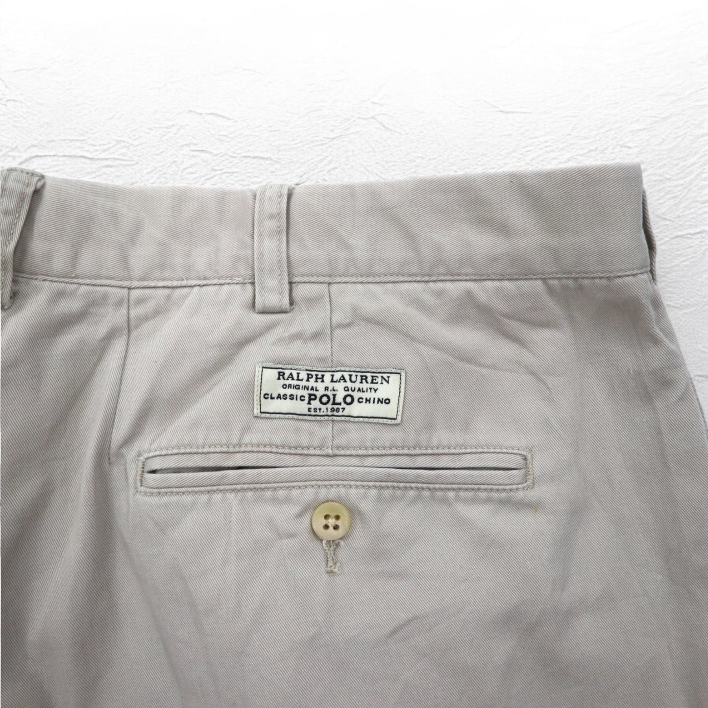 Polo by Ralph Lauren 90年代 ポロチノ POLO CHINO タック ワイド チノパンツ L ベージュ ANDREW PANT