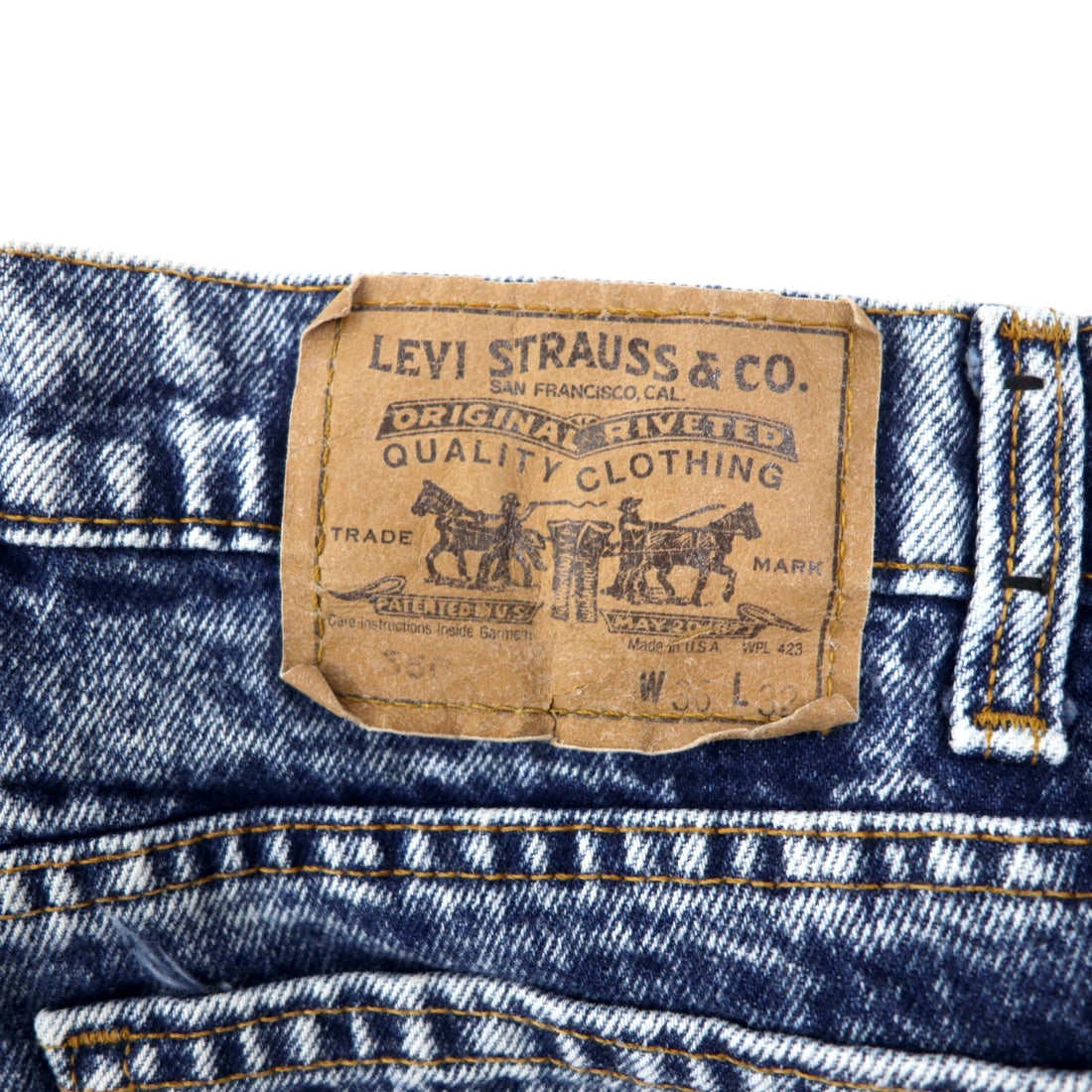 Levi's USA made 80's orange tab chemical wash tapered denim pants size 36 blue cotton zipper fly 40550-0209