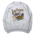 日本然リトテ-古着オンライン-JERZEES USA製 90年代 Las Vegas プリント スウェット M グレー コットン カジノ-JERZEES USA Made 90's Las Vegas Print Sweatshirt M Gray Cotton Casino