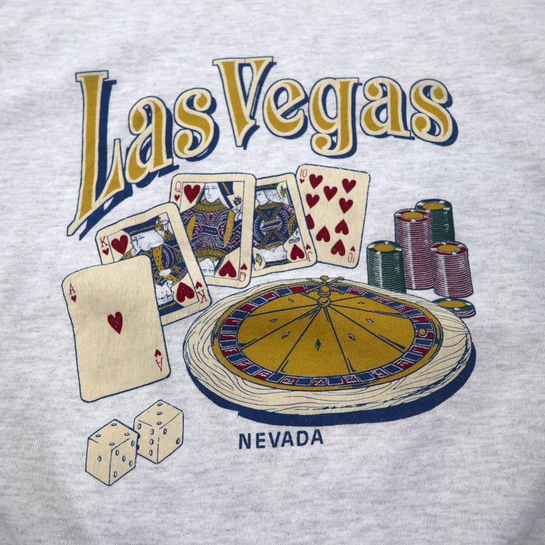 JERZEES USA Made 90s Las Vegas Print Sweatshirt M Grey Cotton Casino