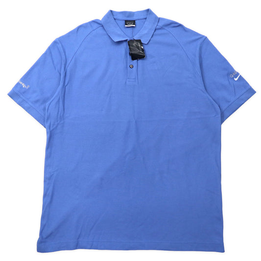 日本然リトテ-古着オンライン-NIKE GOLF ポロシャツ XXL ブルー コットン ビッグサイズ 未使用品-Nike Golf Polo Shirt XXL Blue Cotton Big Size Unused