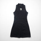 FENDI FF Logo Sleeveless Dress High Neck Dress 42 Black Back Zip Stretch Made in Italy