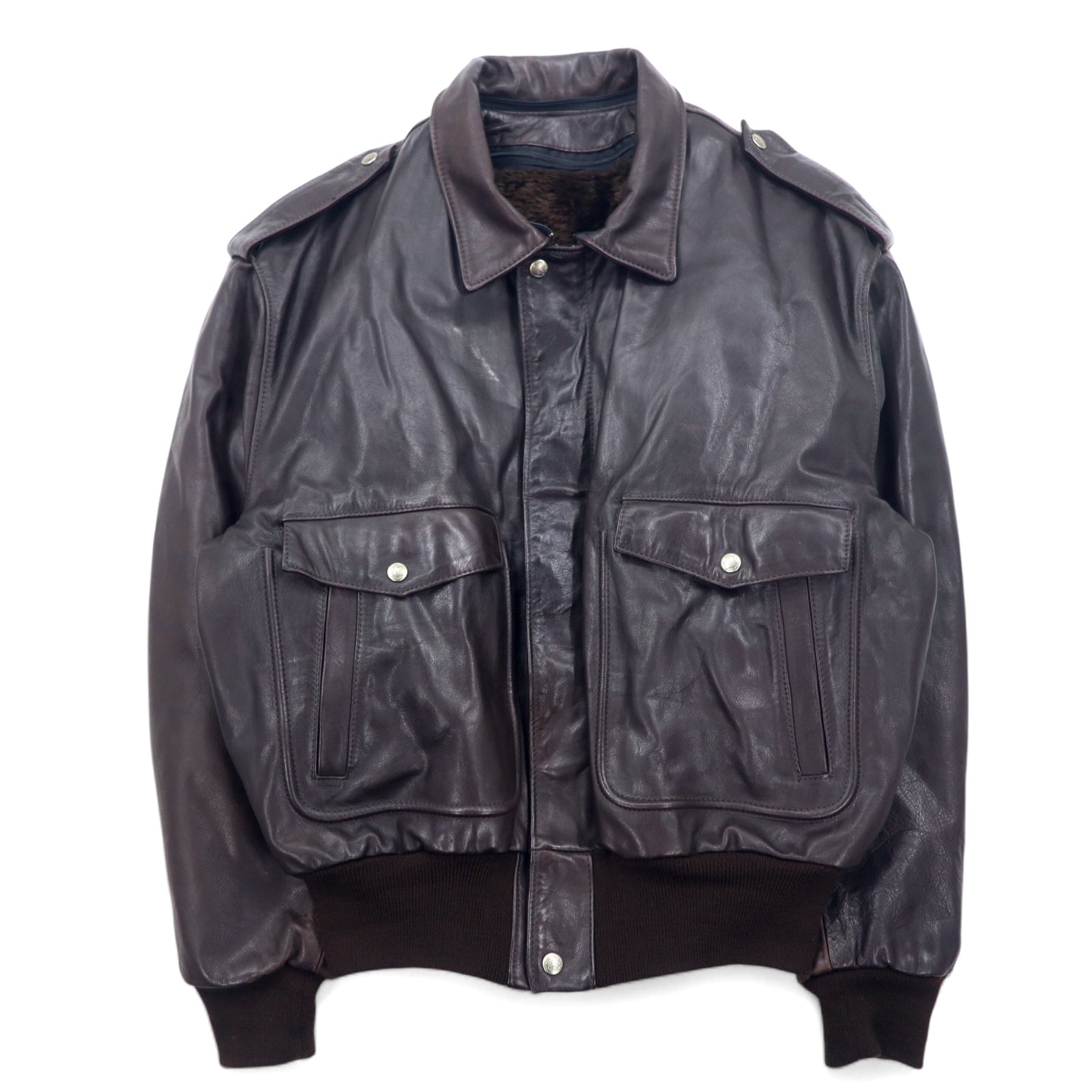 80s 90s A-2 フライトジャケットミリタリー ヴィンテージ レザー 90