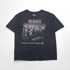 THE BEATLES Rock Band T-Shirt, Size L, Gray Cotton, PLEASE PLEASE ME, Made in Mexico