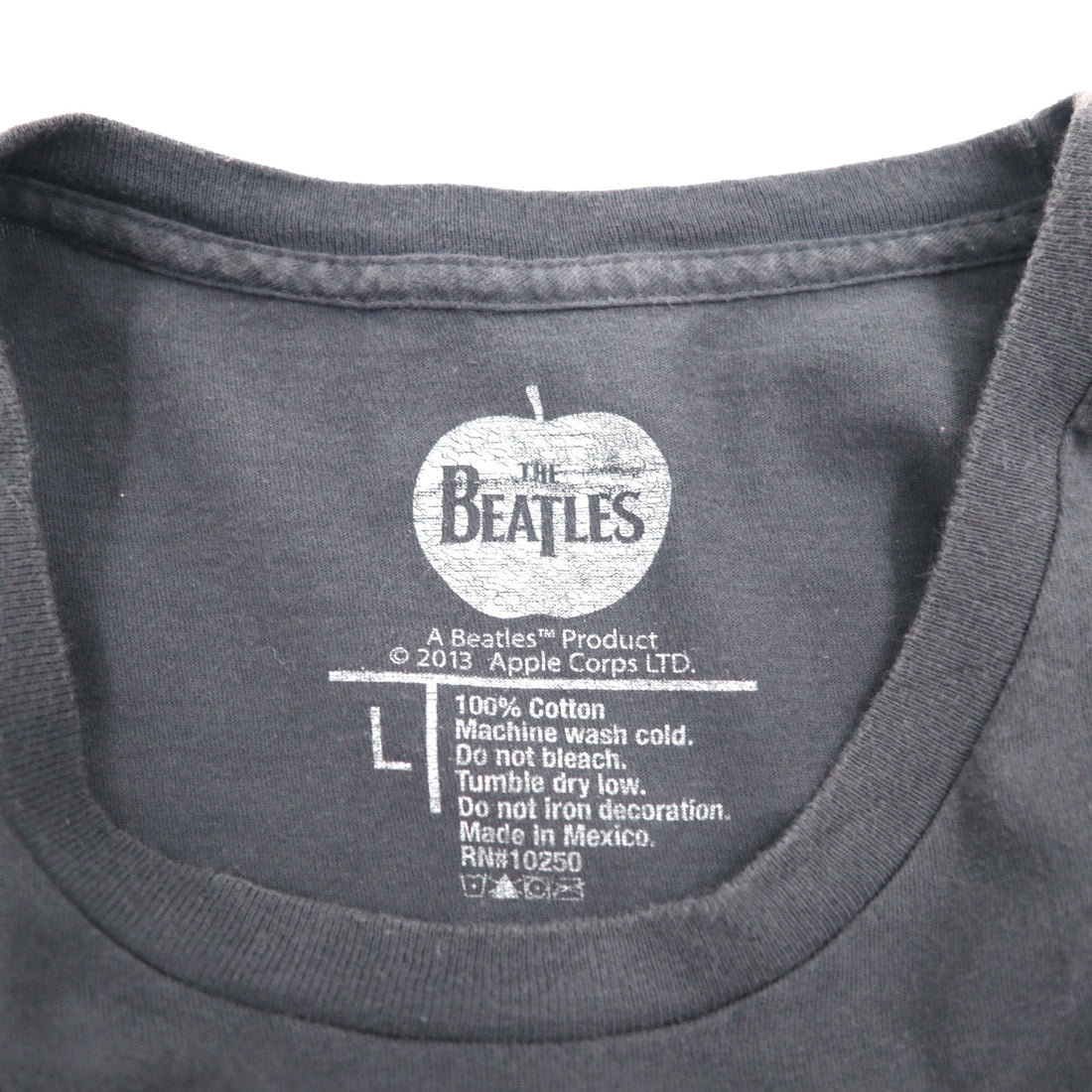 THE BEATLES Rock Band T-Shirt, Size L, Gray Cotton, PLEASE PLEASE ME, Made in Mexico