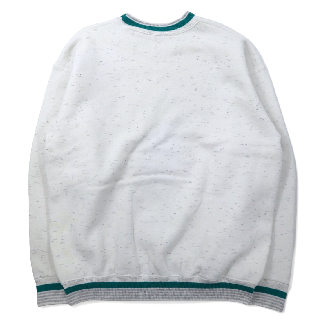 Made in USA 90s ONEITA Rib Line Sweatshirt XL White Cotton Fleece Lining COG RAILWAY