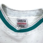 Made in USA 90s ONEITA Rib Line Sweatshirt XL White Cotton Fleece Lining COG RAILWAY