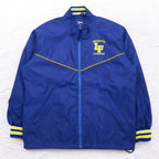 USA made 90s Boathouse SPORTS nylon jacket jersey XL blue drawstring college print LAKE FOREST COLLEGE