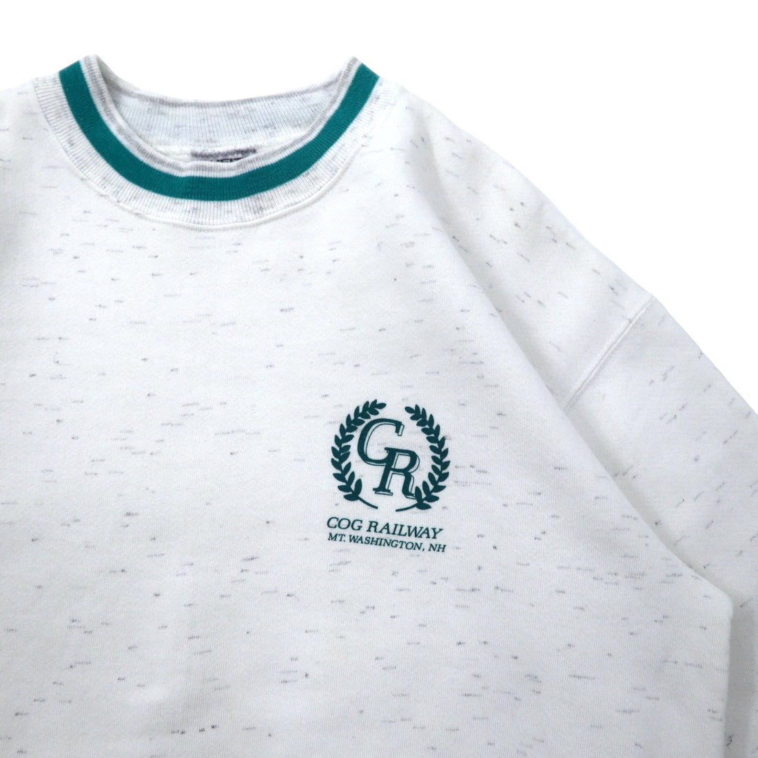 Made in USA 90s ONEITA Rib Line Sweatshirt XL White Cotton Fleece Lining COG RAILWAY