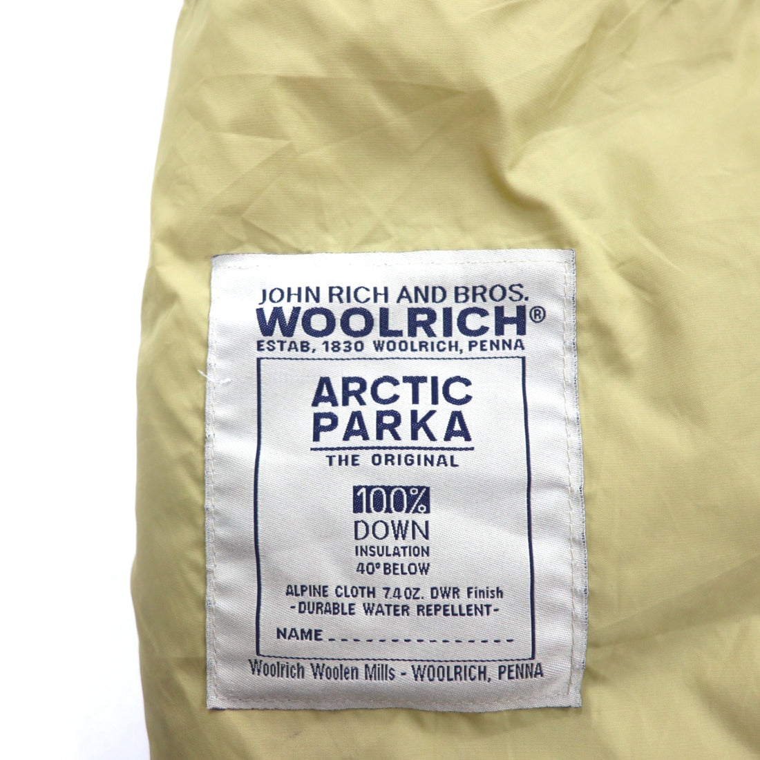 WOOLRICH USA made Arctic Parka ARCTIC PARKA Down jacket XL Grey Polyester Double zip