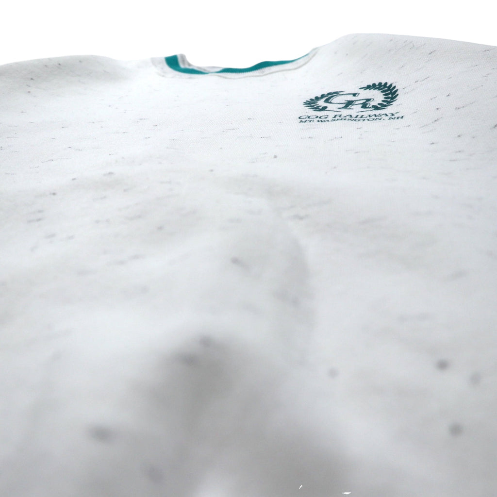 Made in USA 90s ONEITA Rib Line Sweatshirt XL White Cotton Fleece Lining COG RAILWAY