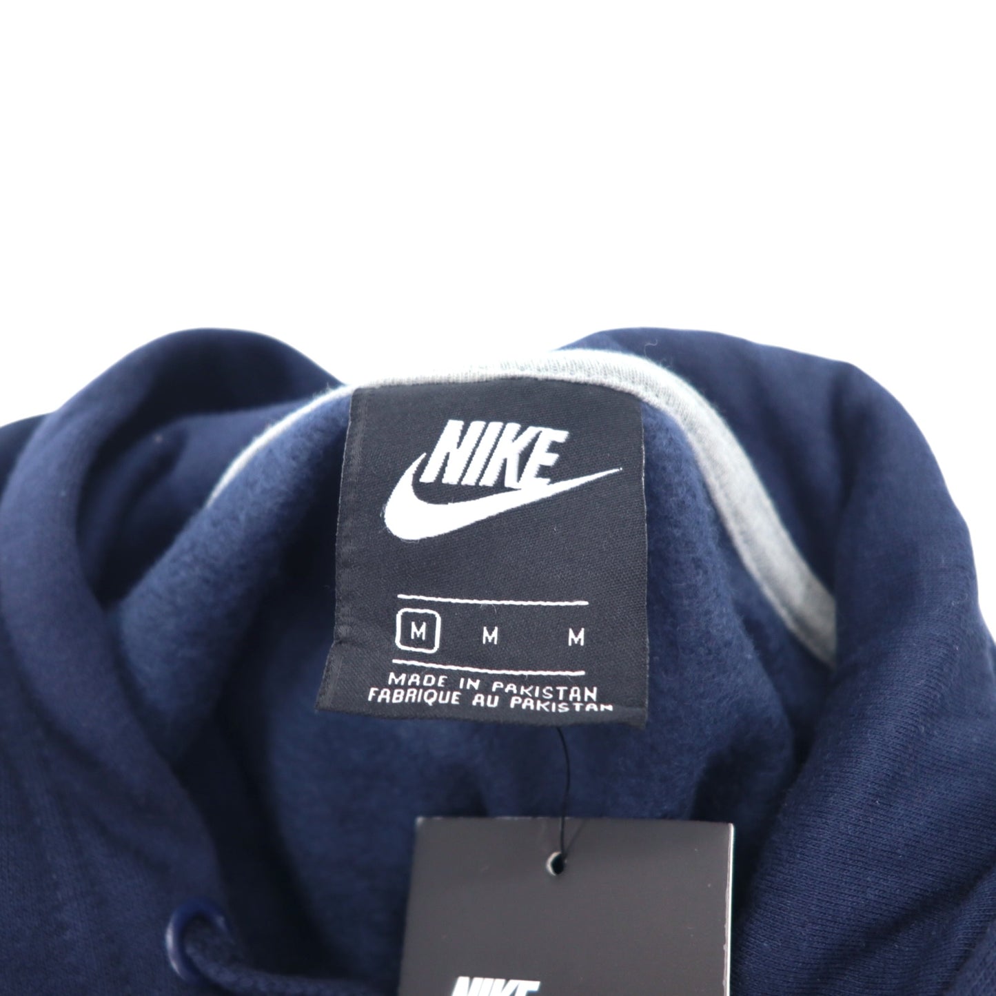 NIKE プルオーバーパーカー M ネイビー コットン 裏起毛 スウッシュロゴ JUST DO IT HOODIE 928717-451 未使用品