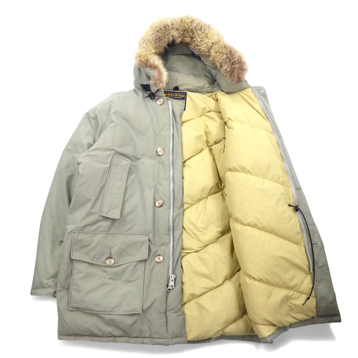 WOOLRICH USA製 アークティックパーカ ARCTIC PARKA ダウンジャケット XL グレー ポリエステル ダブルジップ