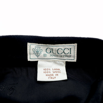 GUCCI 80年代 イタリア製 ヴィンテージ ラップスカート FREE ブラック ウール オールドグッチ