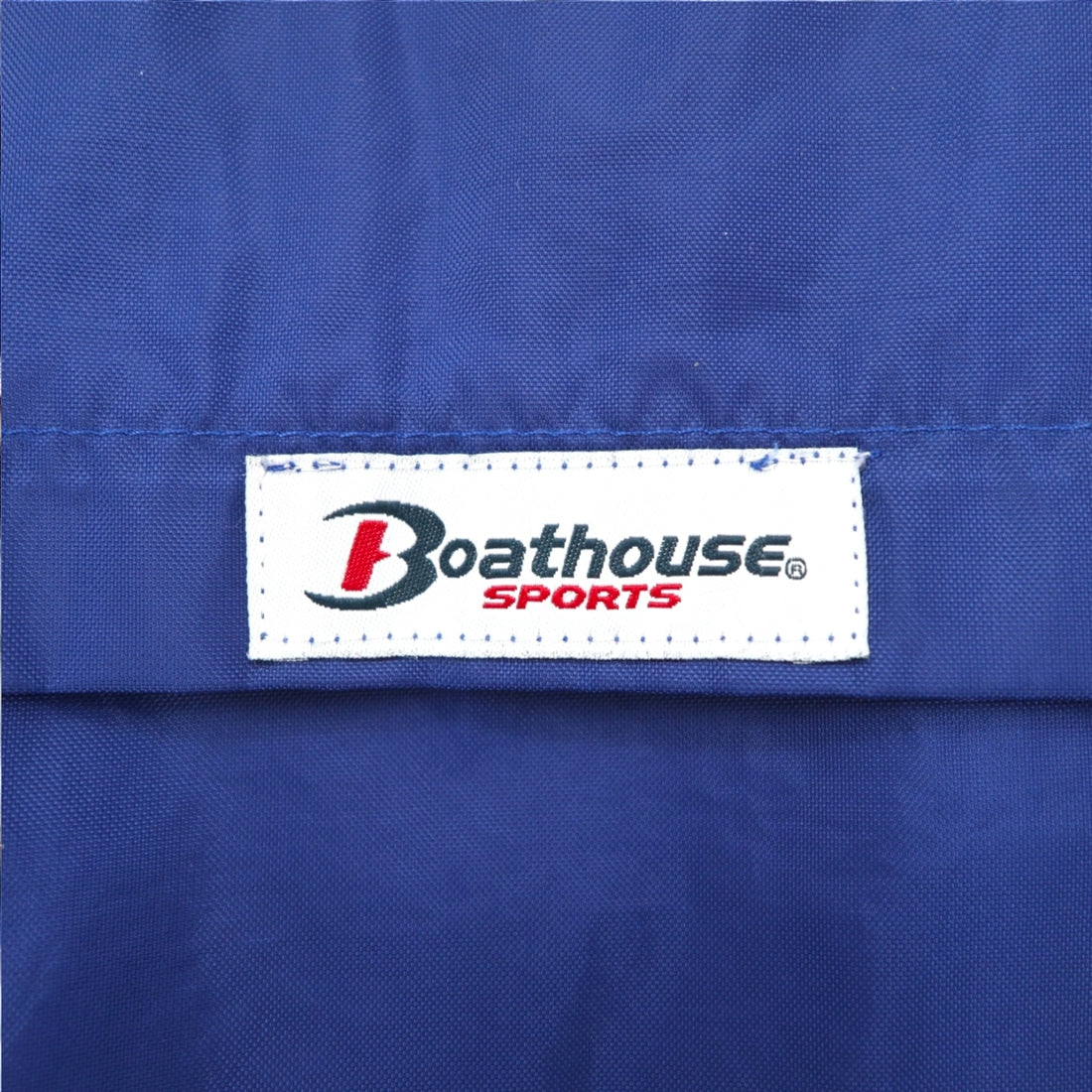 USA made 90s Boathouse SPORTS nylon jacket jersey XL blue drawstring college print LAKE FOREST COLLEGE