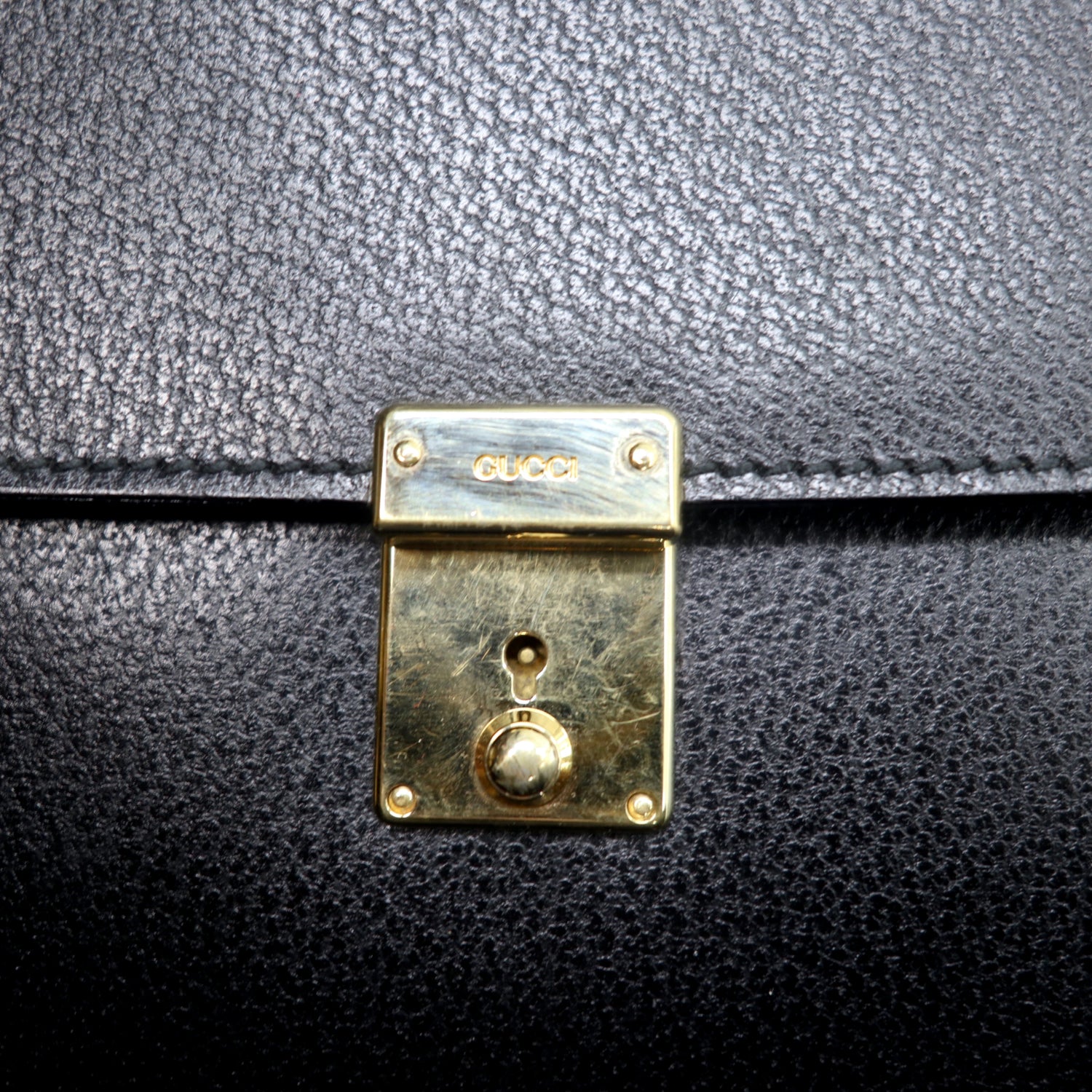 GUCCI Briefcase Business Bag Black Leather 017 1434 3305 Italian