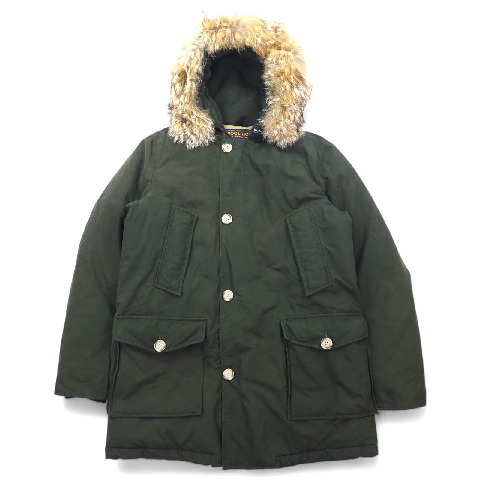 日本然リトテ-古着オンライン-WOOLRICH アークティックパーカ ARCTIC PARKA ダウンジャケット L カーキ ポリエステル ダブルジップ-WOOLRICH ARCTIC PARKA Puffer Jacket L Khaki Polyester Double Zip