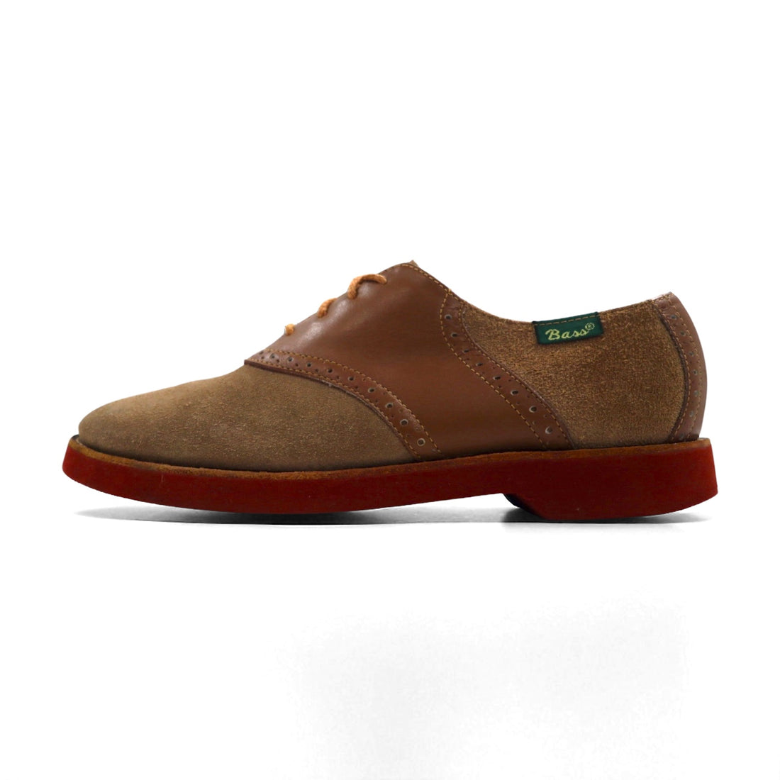 GHBASS Suede Combination Saddle Shoes, Size 25.5cm, Beige Leather, 5716
