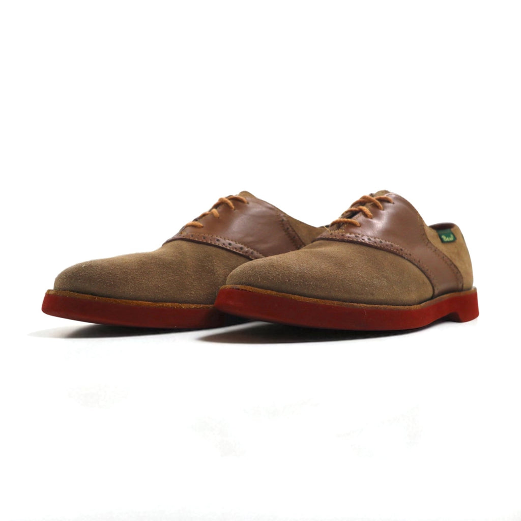 GHBASS Suede Combination Saddle Shoes, Size 25.5cm, Beige Leather, 5716