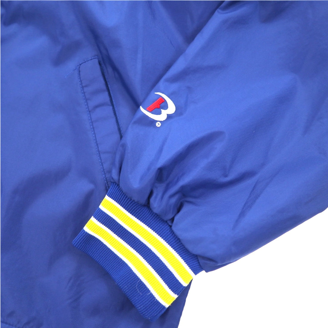 USA made 90s Boathouse SPORTS nylon jacket jersey XL blue drawstring college print LAKE FOREST COLLEGE