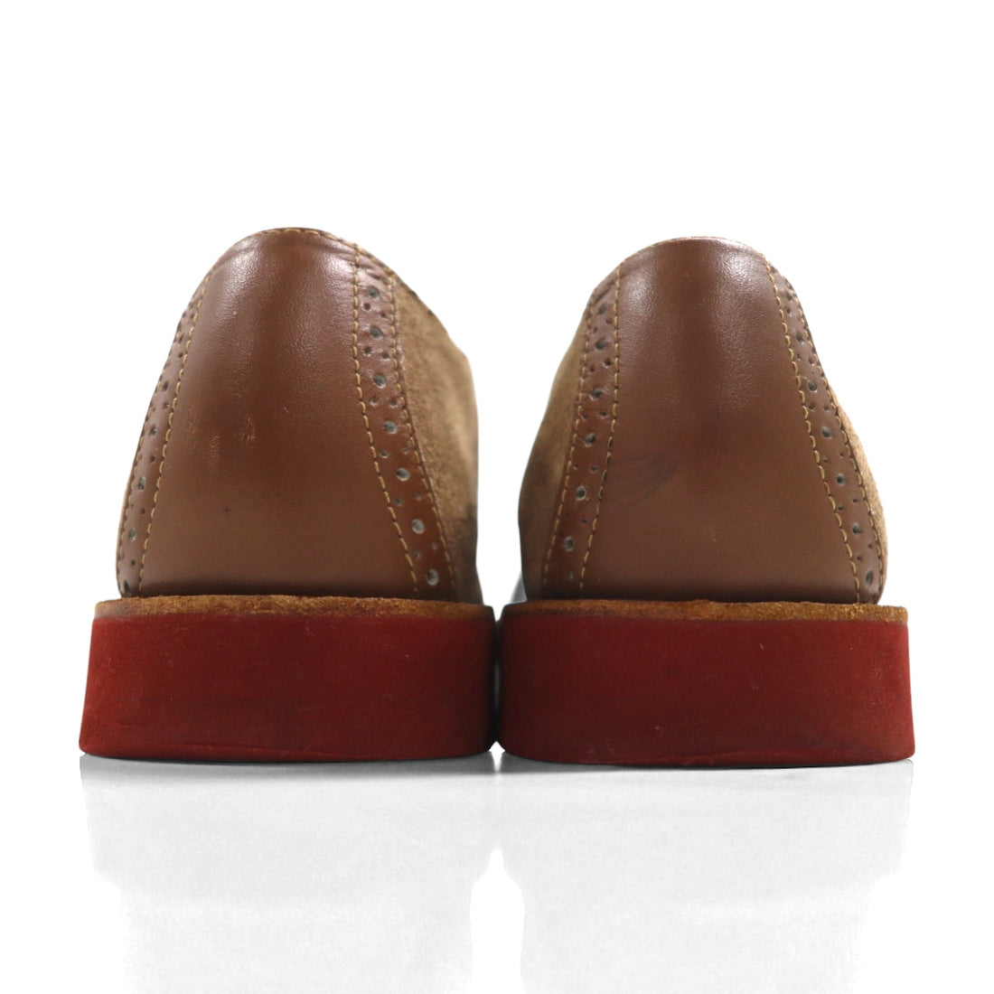 GHBASS Suede Combination Saddle Shoes, Size 25.5cm, Beige Leather, 5716