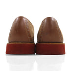 GHBASS Suede Combination Saddle Shoes, Size 25.5cm, Beige Leather, 5716