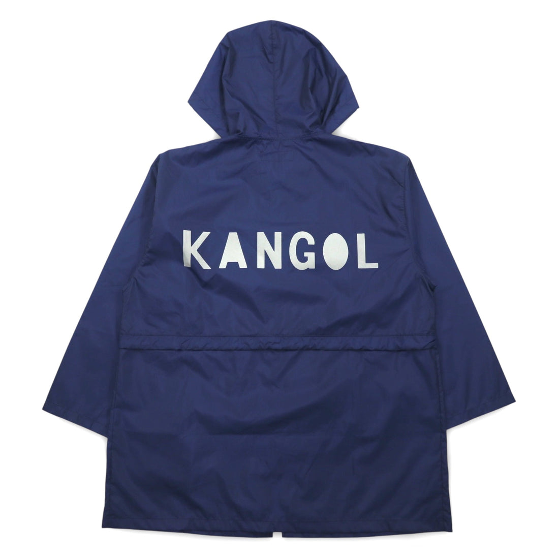 KANGOL Rain Jacket FREE Navy Nylon Water Repellent Back Logo Print Drawstring Made in Japan
