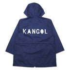 KANGOL Rain Jacket FREE Navy Nylon Water Repellent Back Logo Print Drawstring Made in Japan
