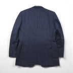 BURBERRY Suit, Size M, Navy Wool Check, Wide Flare, Made in Japan