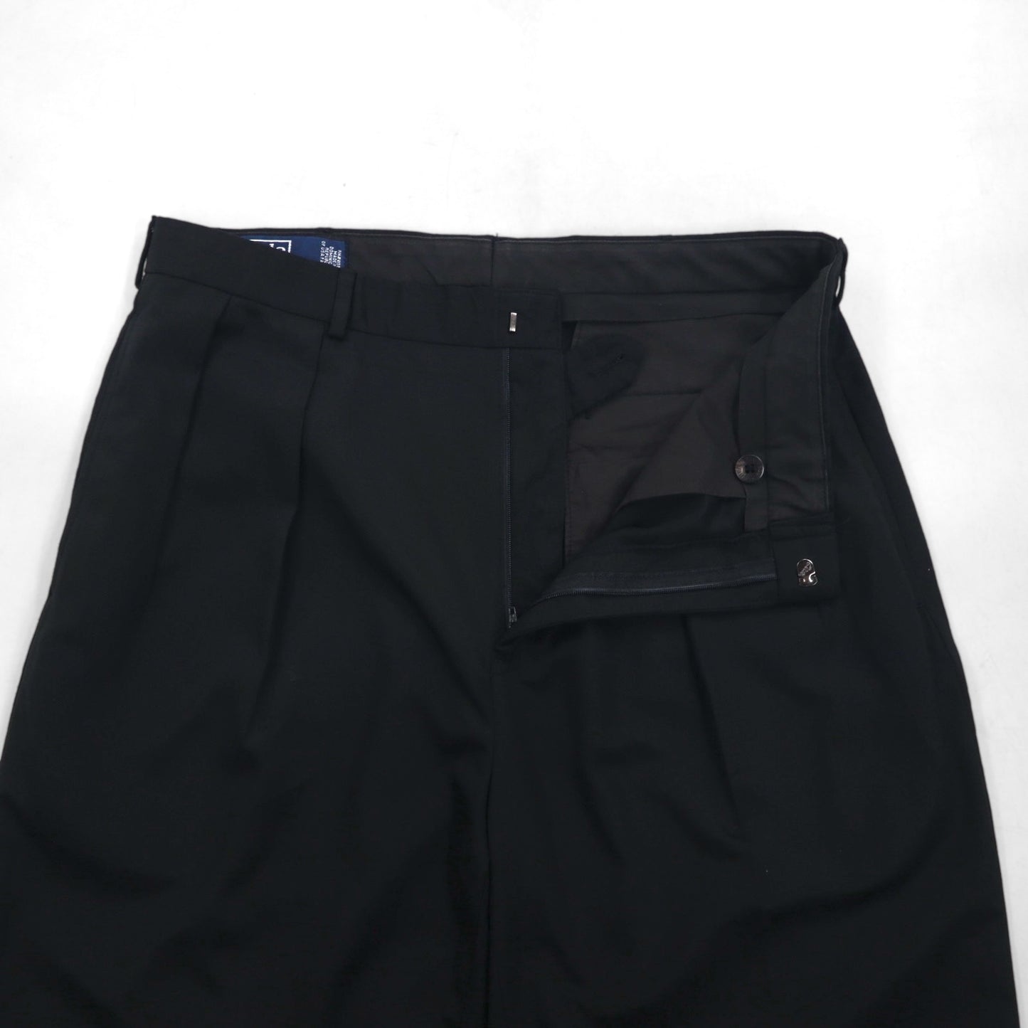 Polo by Ralph Lauren 90s 2-pleat wide-leg slacks, size L, black, polyester