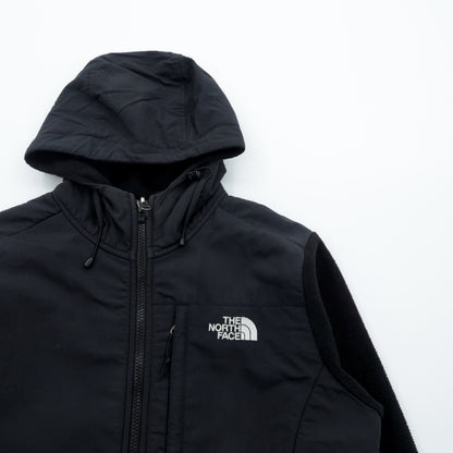 THE NORTH FACE Denali Hoodie Fleece Jacket M Black Polyester POLARTEC Logo Embroidery