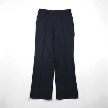 BURBERRY Suit, Size M, Navy Wool Check, Wide Flare, Made in Japan