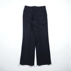 BURBERRY Suit, Size M, Navy Wool Check, Wide Flare, Made in Japan