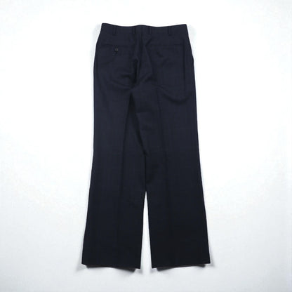 BURBERRY Suit, Size M, Navy Wool Check, Wide Flare, Made in Japan