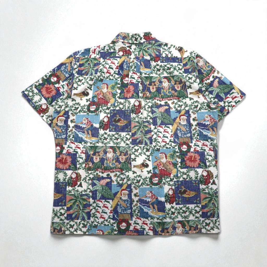 Reyn Spooner Hawaiian-Made MELE KALIMAKA Aloha Shirt, Box Shirt, XL, Multicolor, All-Over Print