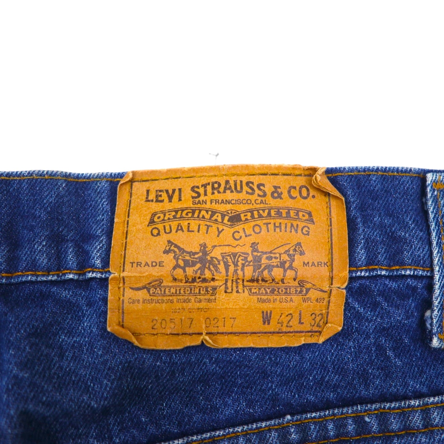 Levi's 1980s Made in USA Orange Tab Denim Jeans, Indigo, XL, Oversized, 20517-0217