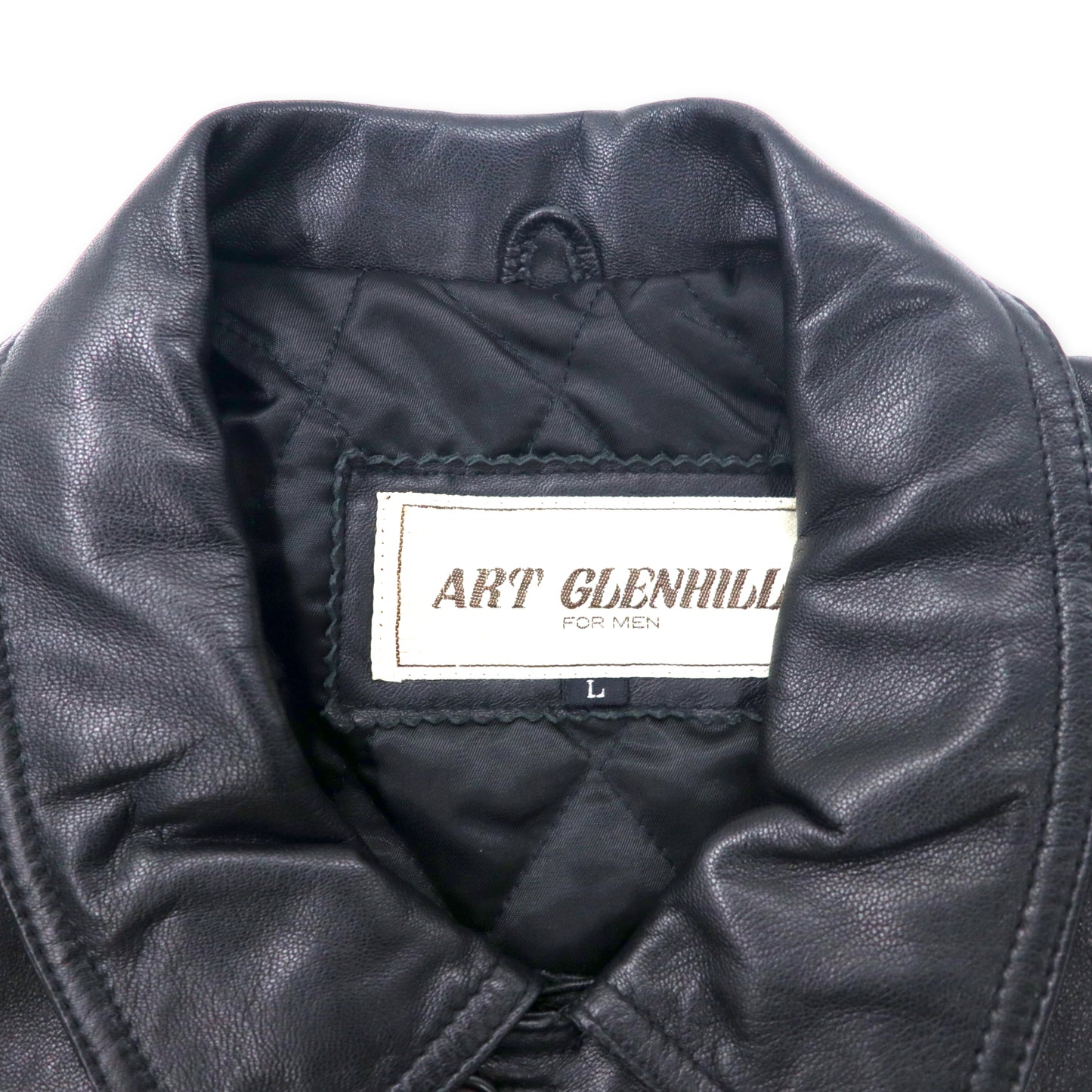 A-2 Lamb Leather Flight Jkt ラムレザー フライトジャケット L ブラック 羊革 キルティングライナー ART GLENHILL FOR MEN