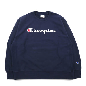 Champion リバースウィーブ REVERSE WEAVE スクリプトロゴ プリント スウェット 3XL ネイビー 青単タグ 復刻 エルサルバドル製
