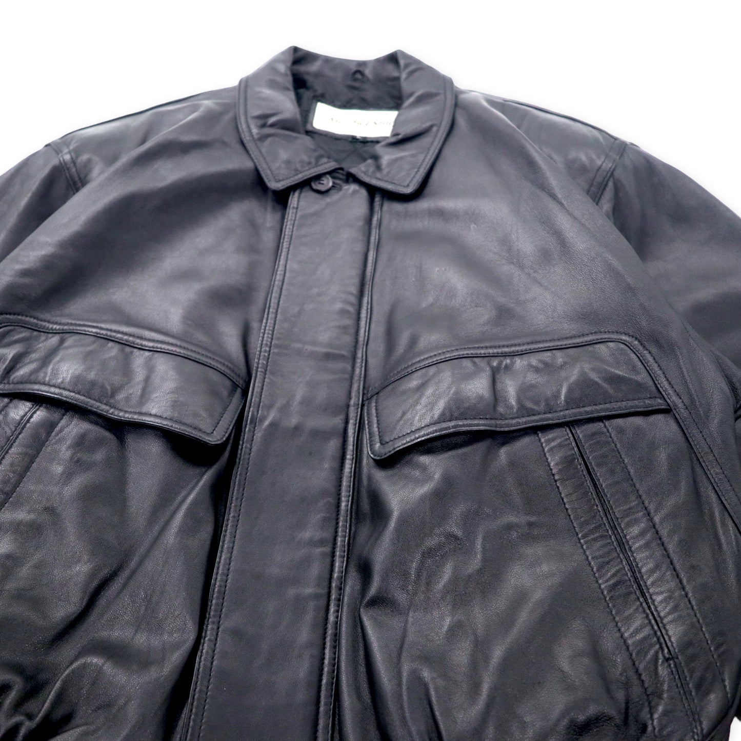 A-2 Lamb Leather Flight Jkt ラムレザー フライトジャケット L ブラック 羊革 キルティングライナー ART GLENHILL FOR MEN