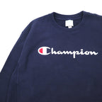 Champion Reverse Weave Script Logo Print Sweatshirt 3XL Navy Blue Single Tag Reprint Made in El Salvador