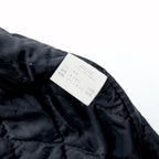 CLUB FELLOW 90s Vintage Fur Collar Padded Leather Coat XL Black Quilted Lining Fly Front Zipper Marshall Fields