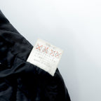 CLUB FELLOW 90s Vintage Fur Collar Padded Leather Coat XL Black Quilted Lining Fly Front Zipper Marshall Fields