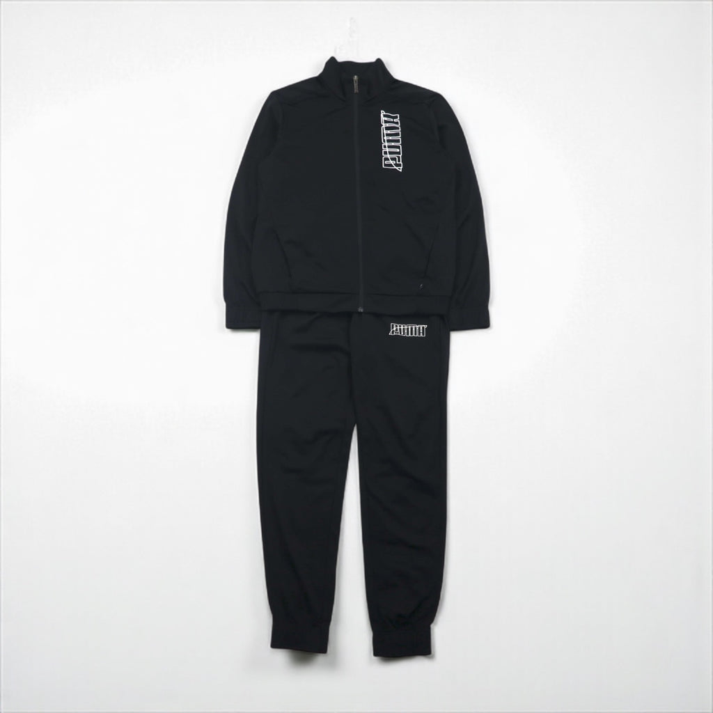 PUMA スタンドカラー ジャージ セットアップ M ブラック GRAPHIC ハイネック ジョガー 585325-01