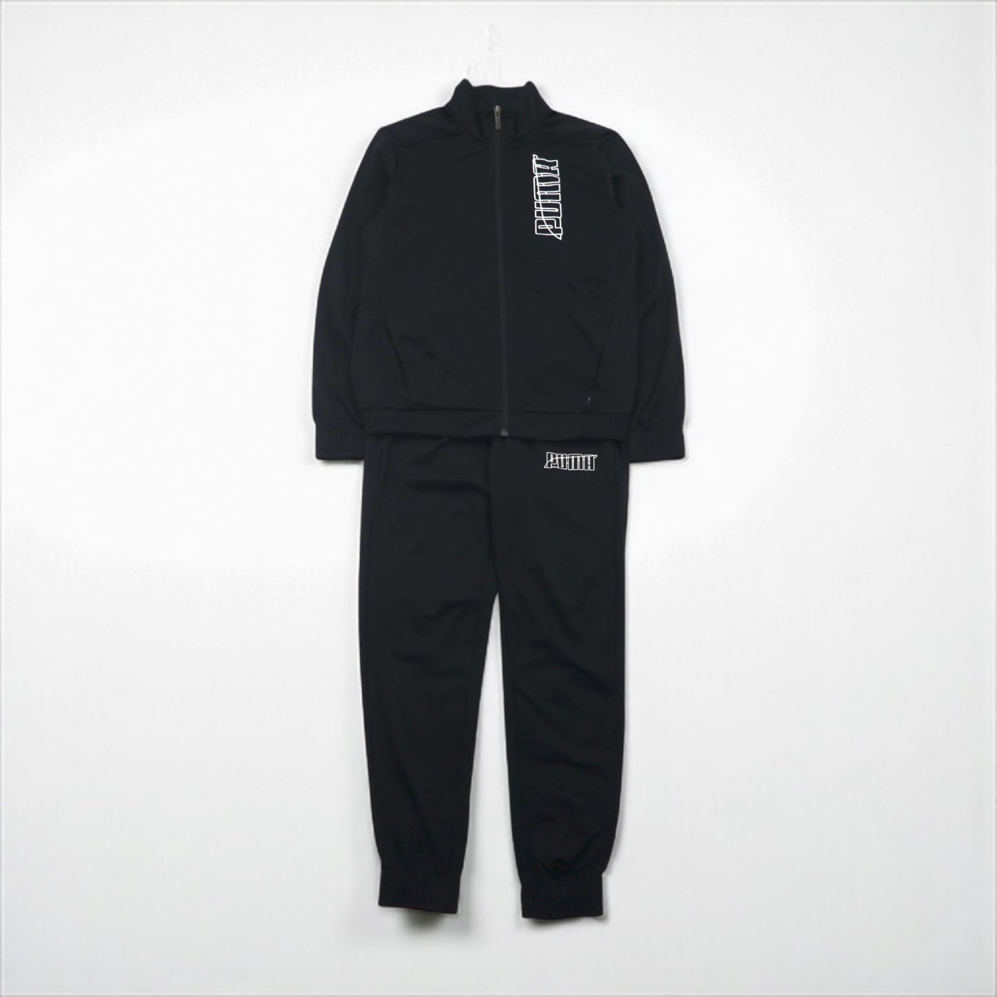 PUMA スタンドカラー ジャージ セットアップ M ブラック GRAPHIC ハイネック ジョガー 585325-01